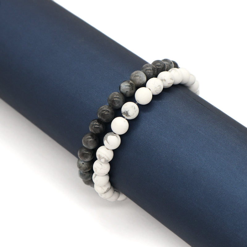 Lucky Gemstone Wholesale Custom OEM Factory Fashion Handmade Friendship Elastic 6mm Natural Stone Beads Bracelet For Women Men