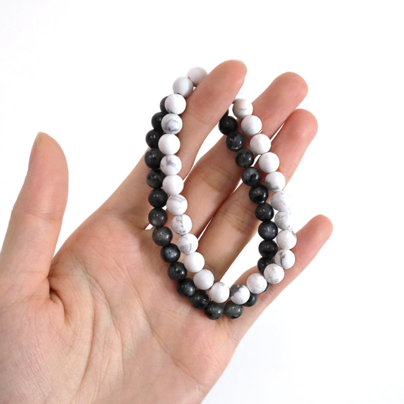 Lucky Gemstone Wholesale Custom OEM Factory Fashion Handmade Friendship Elastic 6mm Natural Stone Beads Bracelet For Women Men