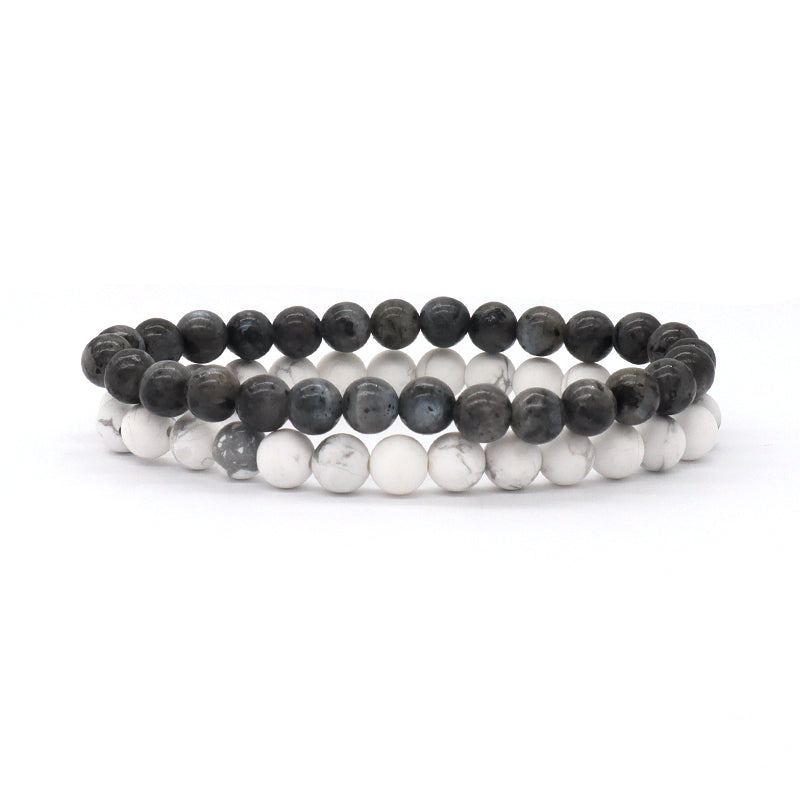 Lucky Gemstone Wholesale Custom OEM Factory Fashion Handmade Friendship Elastic 6mm Natural Stone Beads Bracelet For Women Men
