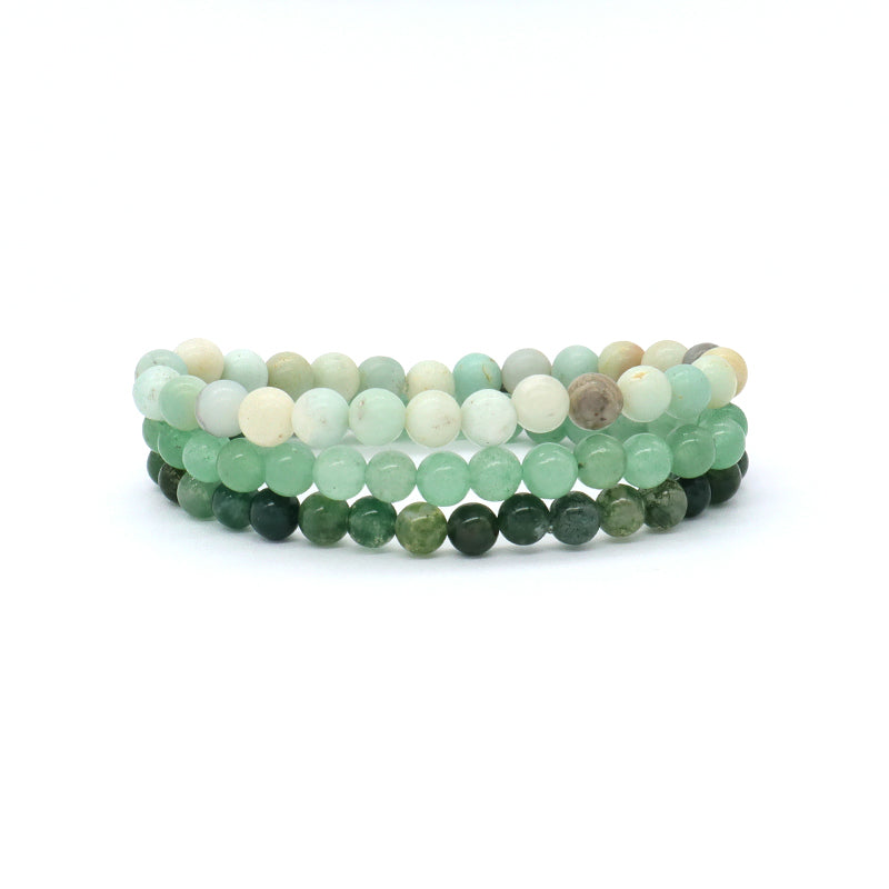 Friendship Custom Wholesale Trendy Manufacture Lucky Gemstone 6mm Natural Stone Beads Elastic Handmade Bracelet For Women Men