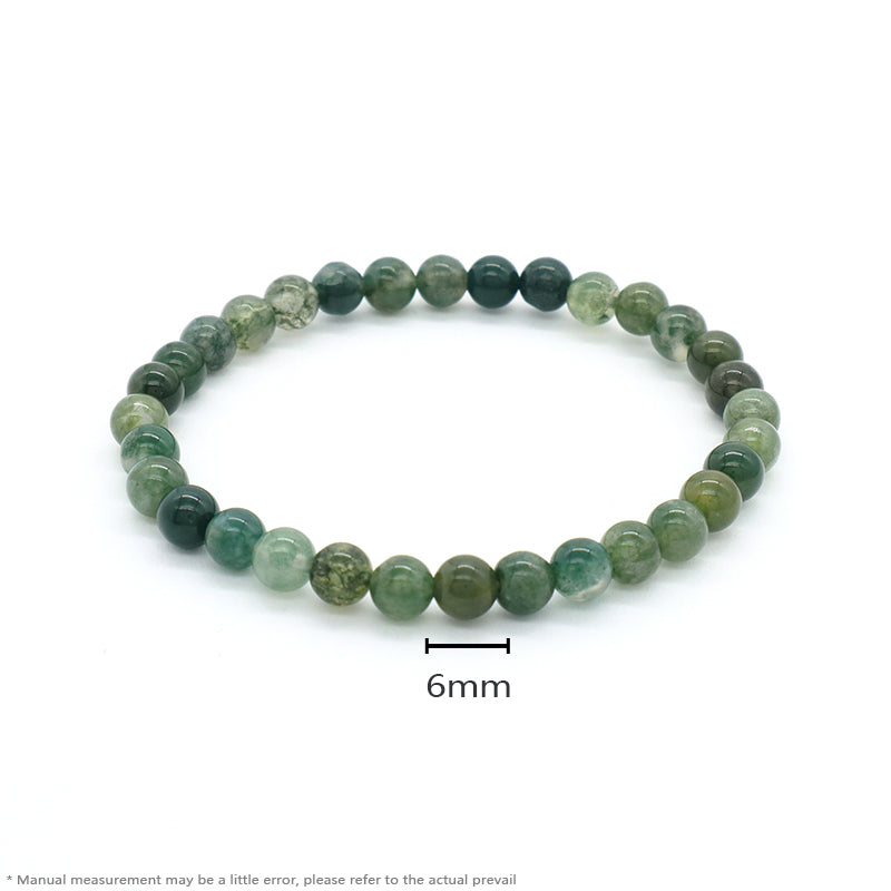 Friendship Custom Wholesale Trendy Manufacture Lucky Gemstone 6mm Natural Stone Beads Elastic Handmade Bracelet For Women Men