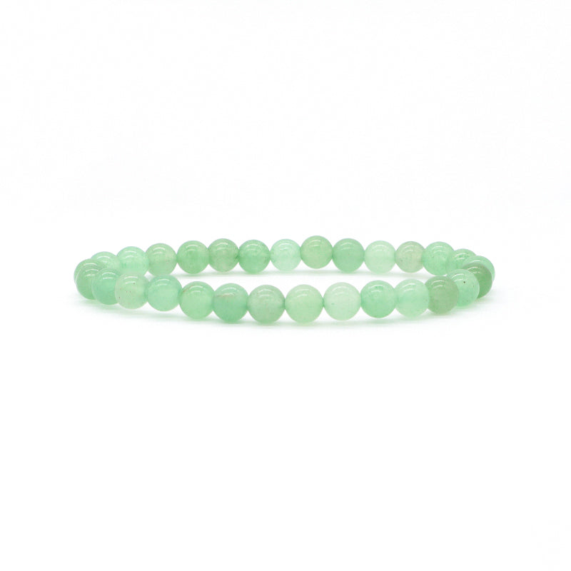 Friendship Custom Wholesale Trendy Manufacture Lucky Gemstone 6mm Natural Stone Beads Elastic Handmade Bracelet For Women Men