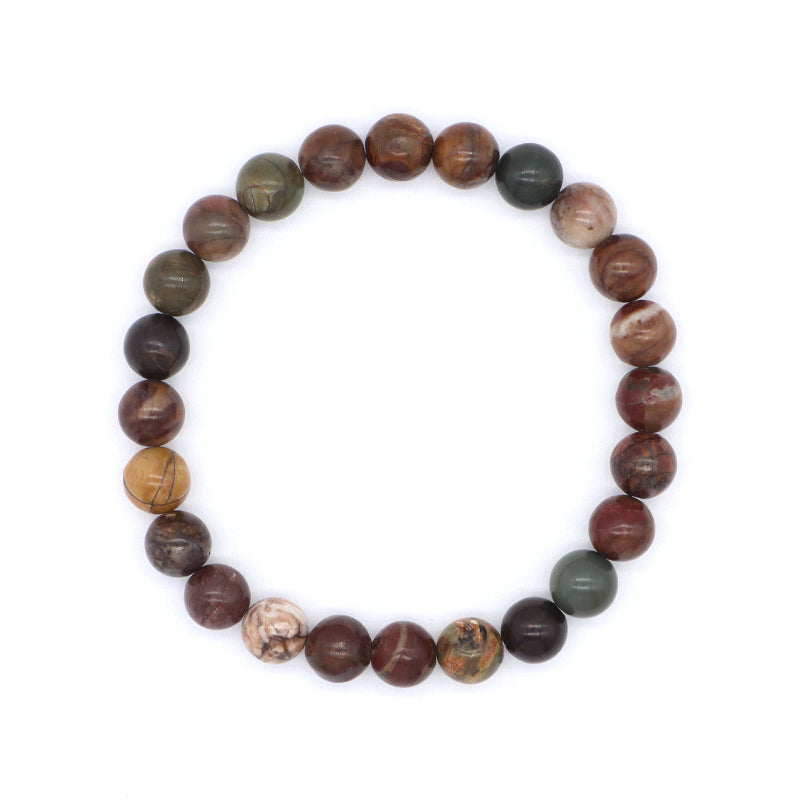 Handmade Wholesale Customized OEM Factory Fashionable Jewelry Healing Elastic 8mm Natural Stone Beads Bracelet For Women Men