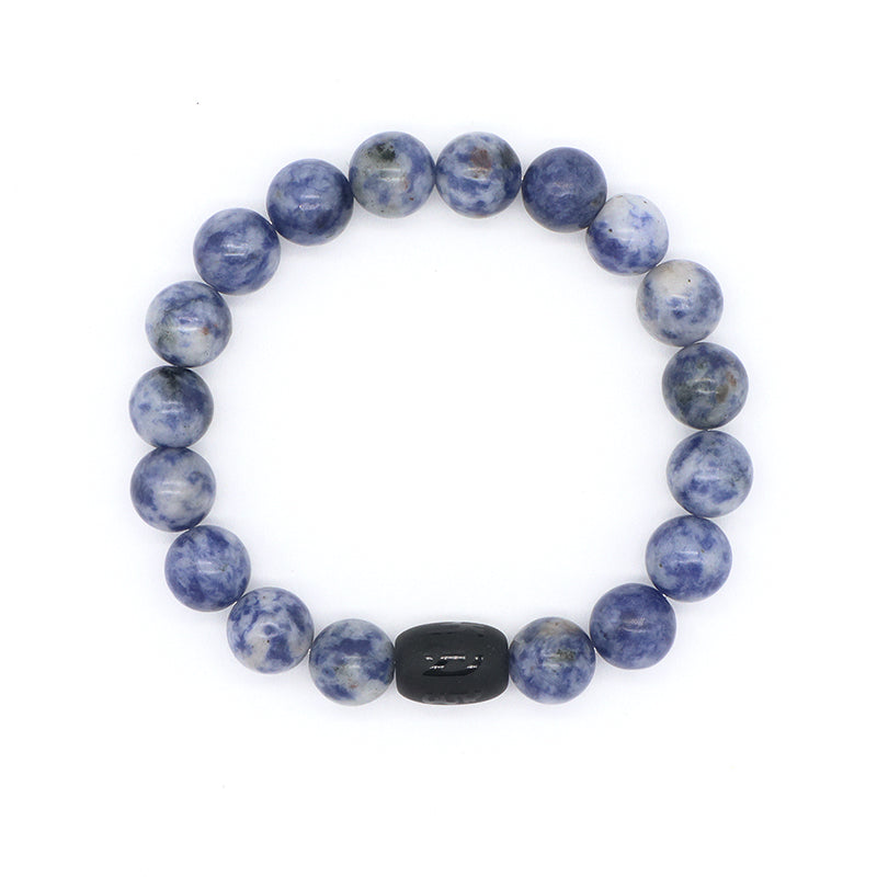 Handmade Custom OEM Factory Jewelry Healing Energy YoGa Elastic Black Onyx Beads Charm10mm Natural Stone Bracelet For Men Women