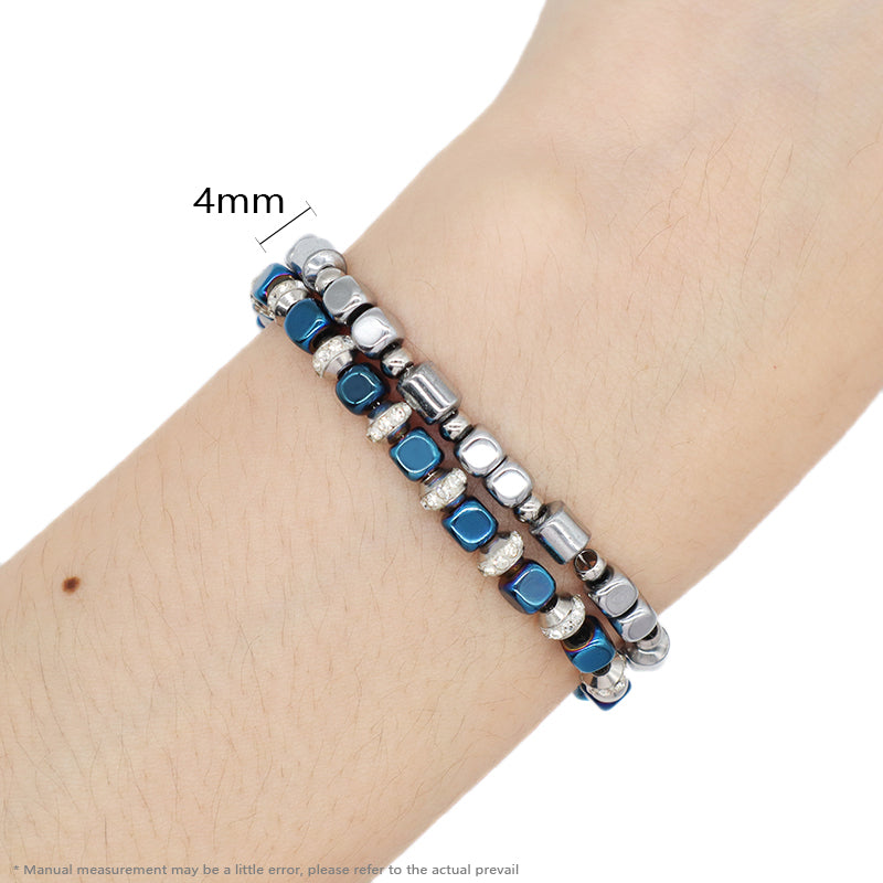 Hot Selling Wholesale Manufacture Customized China Factory Fashionable Charm Jewelry Gift Women Adjustable CZ Blue Beads Stainless Steel Bracelet Bangle