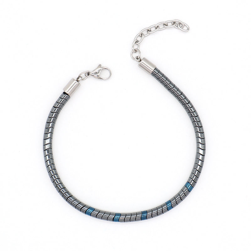 Custom China Factory Fashionable Manufacture Wholesale Jewelry Gift Bangle Women Adjustable Blue Gold Beads Charm Stainless Steel Bracelet