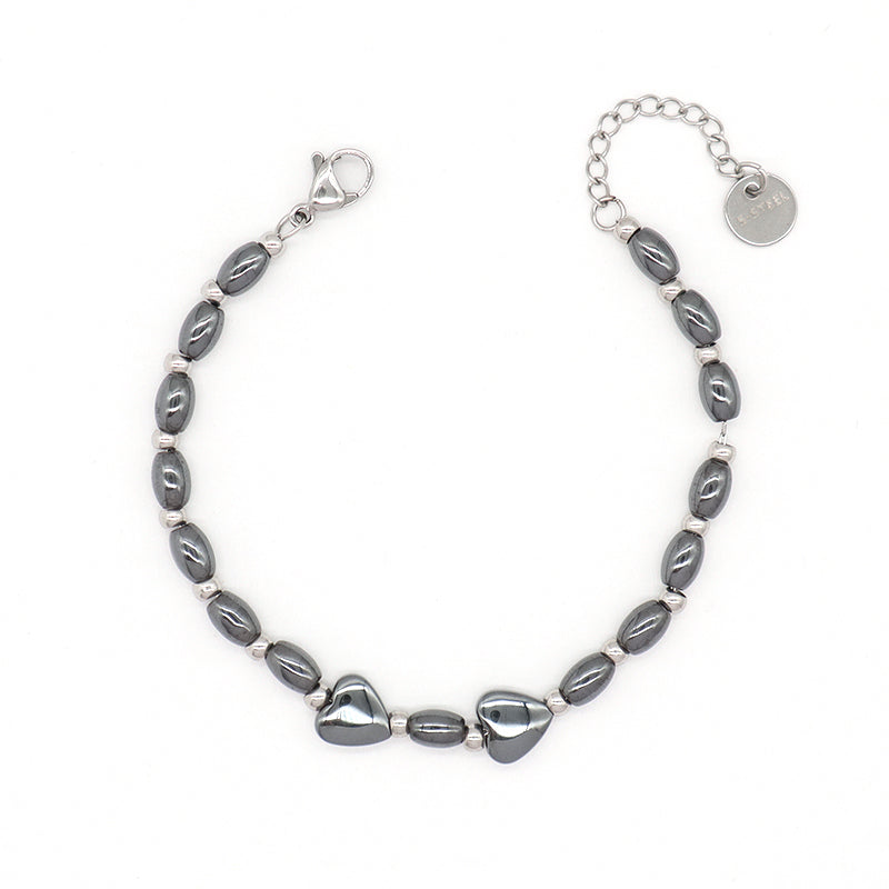 New Women Fashion Jewelry Wholesale Manufacture Custom Factory Adjustable Stainless Steel Heart Bangle Bracelet