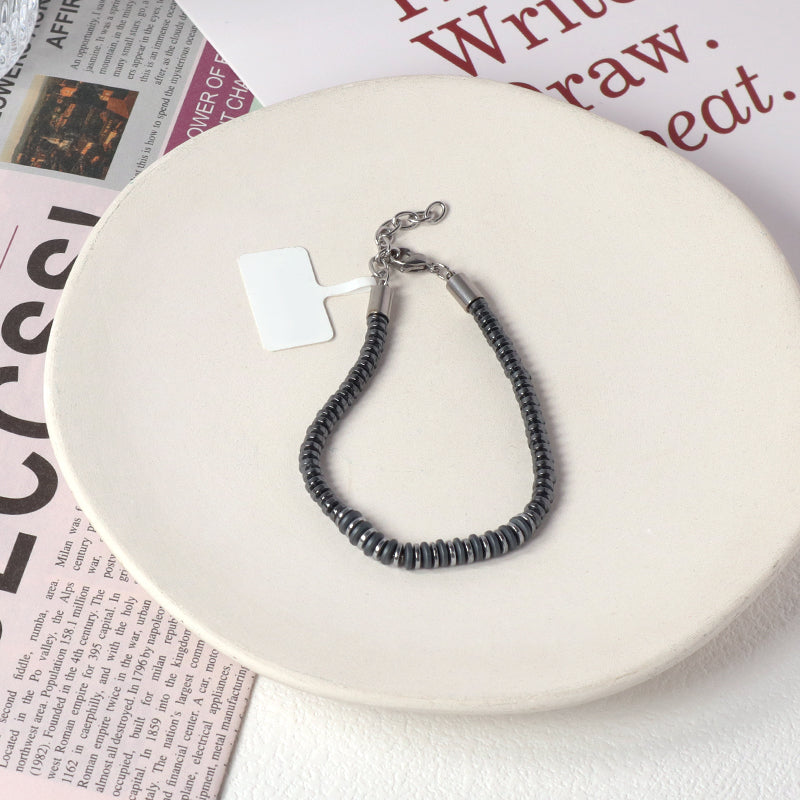 Custom China Factory Wholesale Fashionable Manufacture Bangle Jewelry Gift Men Women Adjustable Blue Grey Beads Charm Stainless Steel Bracelet