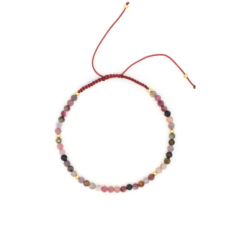 New Bulk Sale Fashion Customized Handmade Adjustable Gold Plated Charm Natural Stone Beads Macrame Woven Bracelet For Women Gift