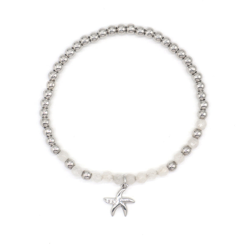 Handmade Custom 4mm Gold Plated Beaded Jewelry Elastic Healing Energy Faceted Natural Stone Beads Bracelet For Women Gift