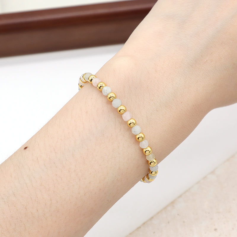 OEM Custom Wholesale Handmade Gemstone Elastic Energy Bracelet Jewelry 4mm Healing Natural Stone Beaded Bracelet For Women