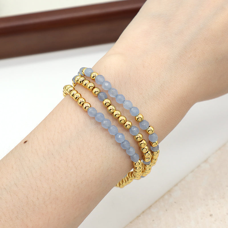 OEM Custom Wholesale Handmade Gemstone Elastic Energy Bracelet Jewelry 4mm Healing Natural Stone Beaded Bracelet For Women