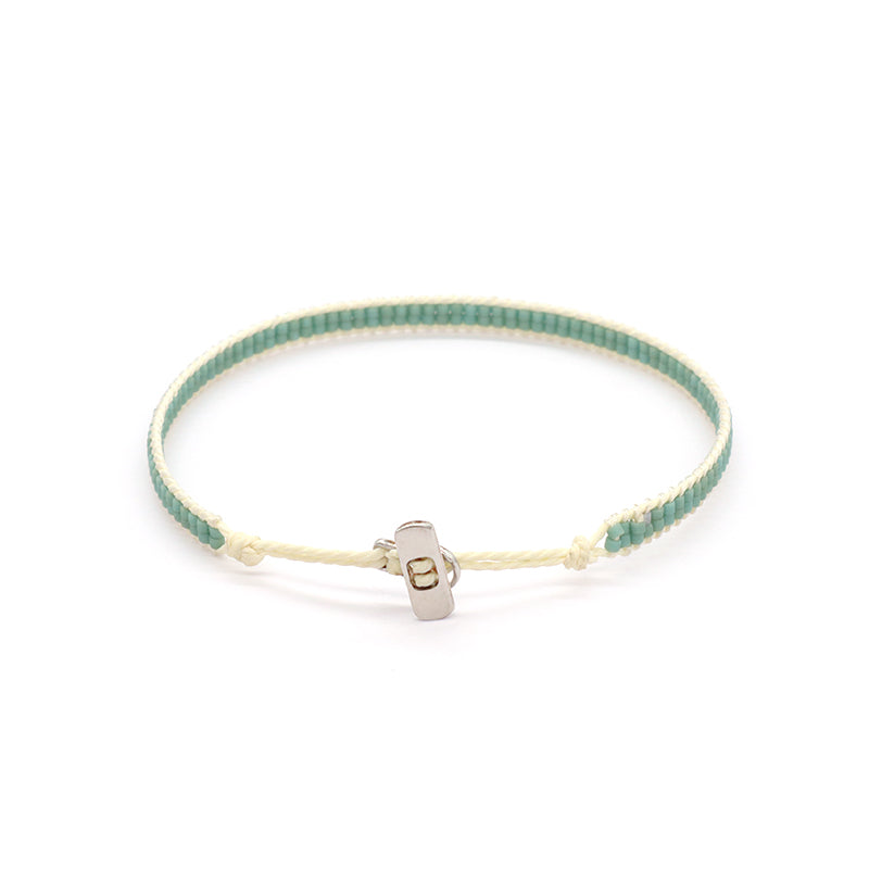 Fashion Jewelry Handmade Custom Miyuki Bracelet Adjustable Double Layer Woven 925 Sterling Silver Clasp Miyuki Beads Bracelet