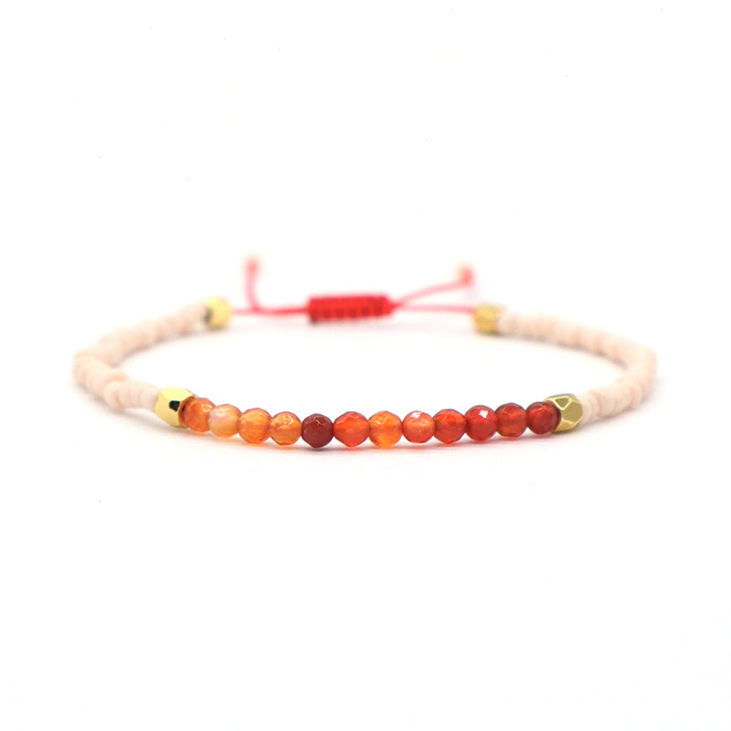 New Custom Women Handmade Amazonit Turquoise Blue Agate Adjustable Gold Plated Charm Natural Stone Beads Woven Macrame Bracelet