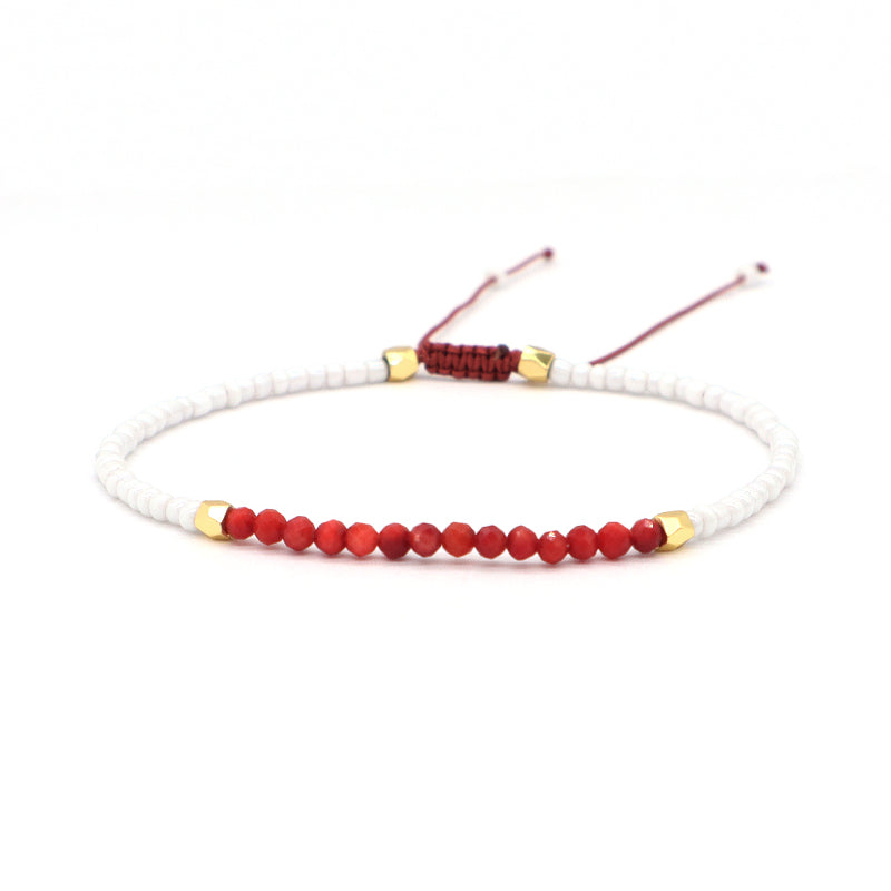 New Custom Women Handmade Amazonit Turquoise Blue Agate Adjustable Gold Plated Charm Natural Stone Beads Woven Macrame Bracelet