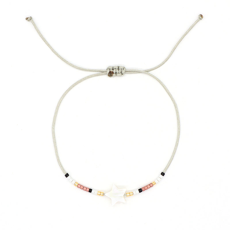 New Arrival Wholesale Fashion Jewelry Handmade Custom Adjustable Braided Woven Macrame Shell Star Charm Miyuki Beads Bracelet