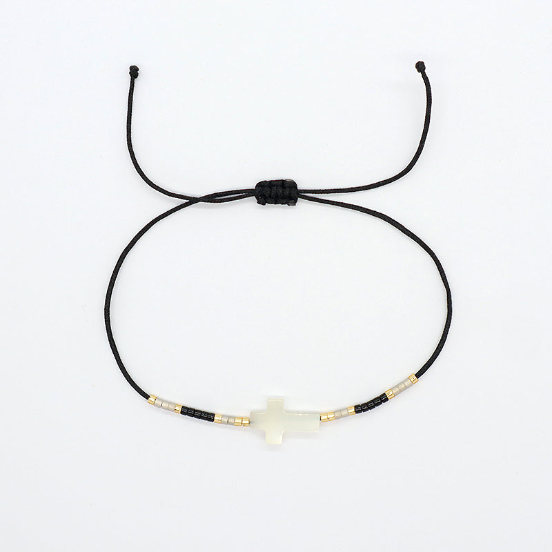 New Arrival Wholesale Fashion Jewelry Handmade Custom Adjustable Braided Woven Macrame Shell Star Charm Miyuki Beads Bracelet