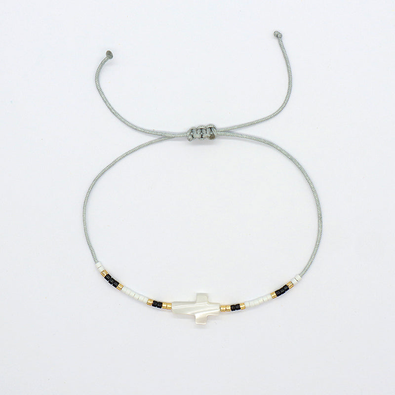 New Arrival Wholesale Fashion Jewelry Handmade Custom Adjustable Braided Woven Macrame Shell Star Charm Miyuki Beads Bracelet