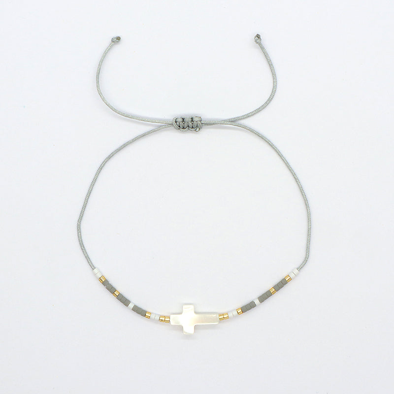 New Arrival Wholesale Fashion Jewelry Handmade Custom Adjustable Braided Woven Macrame Shell Star Charm Miyuki Beads Bracelet