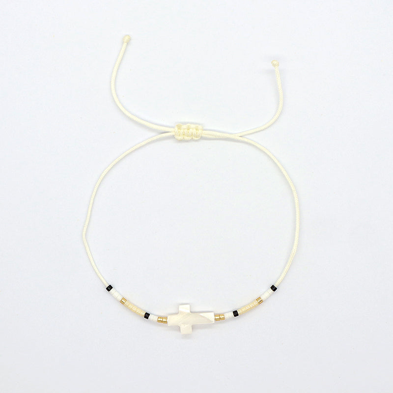 New Arrival Wholesale Fashion Jewelry Handmade Custom Adjustable Braided Woven Macrame Shell Star Charm Miyuki Beads Bracelet