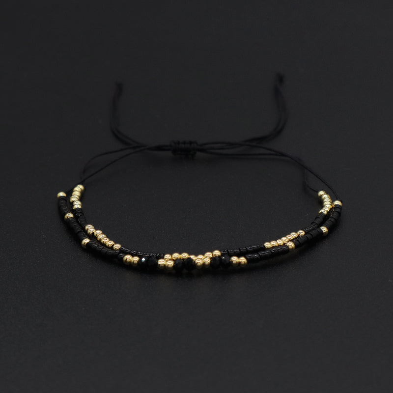 Hot Selling Handmade Wholesale Fashionable Jewelry Custom Gold Plated Beads Adjustable Woven Braided Miyuki Macrame Bracelet