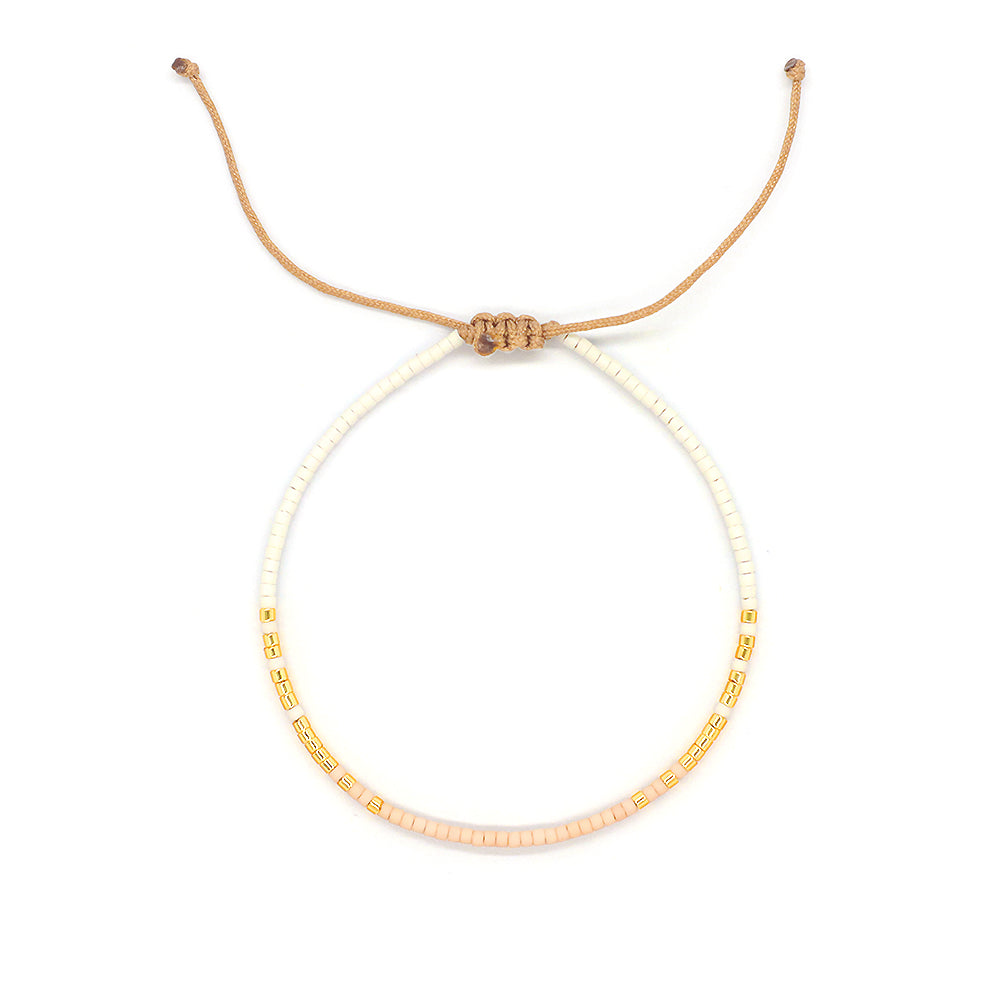 Custom Handmade Trendy Women Jewelry Adjustable Braided Woven Miyuki Beaded Macrame Bracelet For Gift