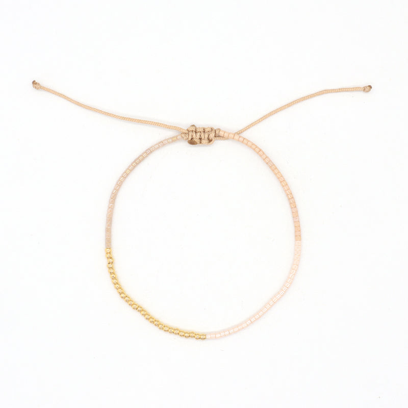 Gold Plated Beaded Women Fashion Braided Jewelry Gift Custom Wholesale Woven Handmade Adjustable Miyuki Macrame Cord Bracelet