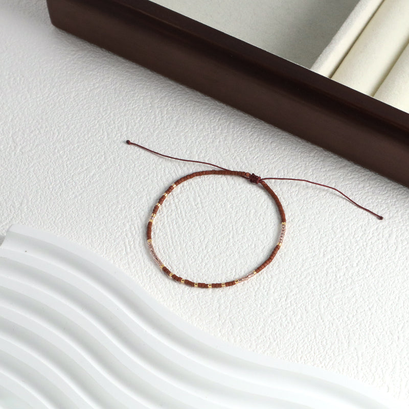 Wholesale Custom Fashion Jewelry Fashionable Braided Woven Macrame Bracelet Women Handmade Adjustable Miyuki Beads Bracelet