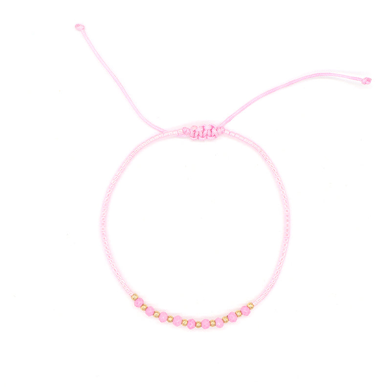 Handmade Custom Jewelry Wholesale Fashion Gold Plated Beads Adjustable Glass Crystal Braided Woven Macrame Miyuki Bracelet