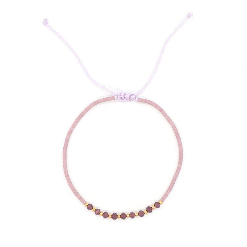 Handmade Custom Jewelry Wholesale Fashion Gold Plated Beads Adjustable Glass Crystal Braided Woven Macrame Miyuki Bracelet