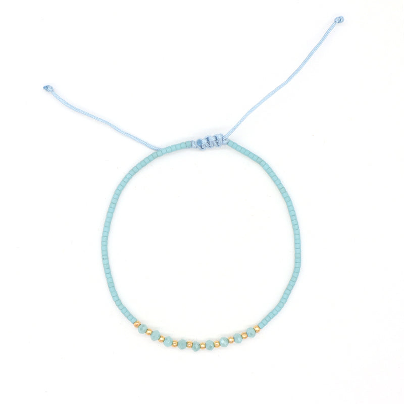 Handmade Custom Jewelry Wholesale Fashion Gold Plated Beads Adjustable Glass Crystal Braided Woven Macrame Miyuki Bracelet