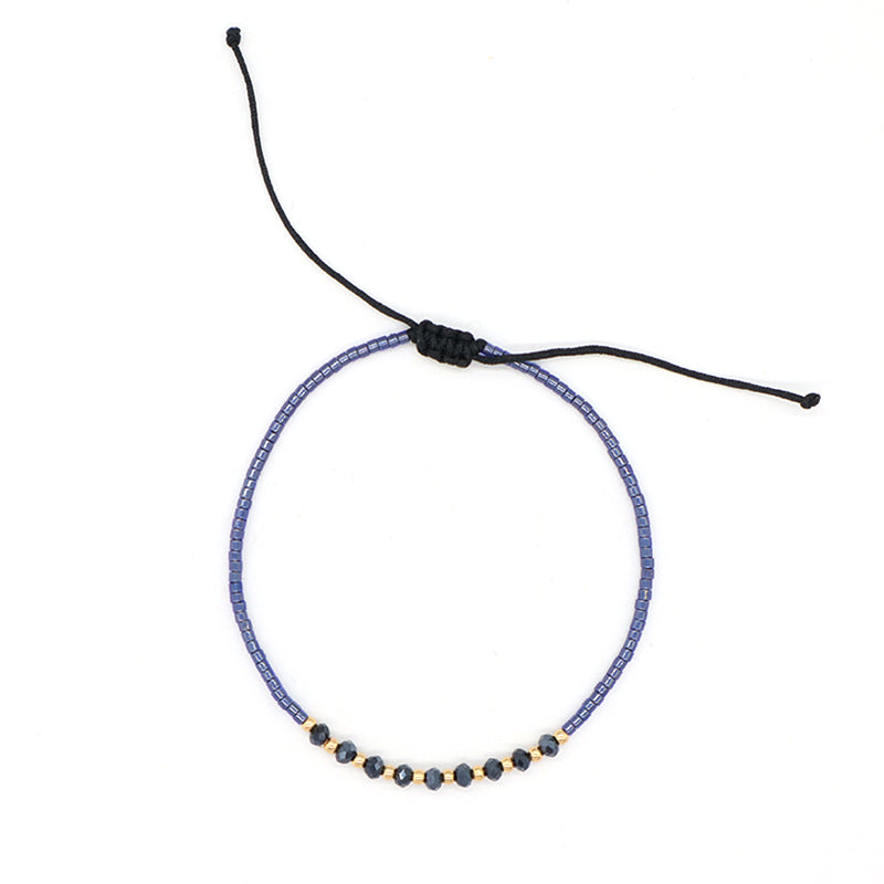 Handmade Custom Jewelry Wholesale Fashion Gold Plated Beads Adjustable Glass Crystal Braided Woven Macrame Miyuki Bracelet