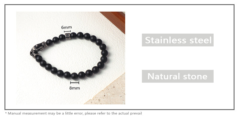Adjustable Handmade Wholesale Custom Fashion Jewelry Stone Beads Natural Stone Woven Stainless Steel Bracelet For Men Women