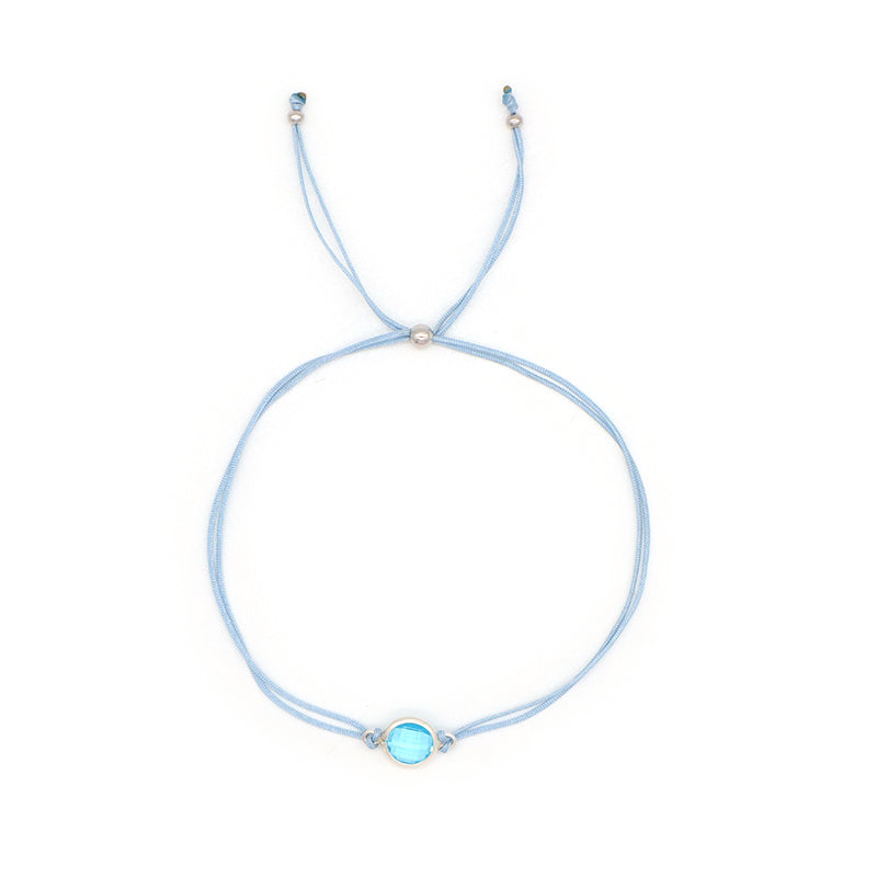 Handmade OEM Manufacture Custom Fashion Gift Braided Rope Adjustable 925 silver sterling CZ Charm Bracelet For Teen Girl Women