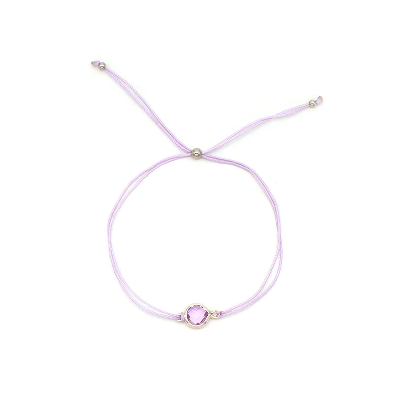 Handmade OEM Manufacture Custom Fashion Gift Braided Rope Adjustable 925 silver sterling CZ Charm Bracelet For Teen Girl Women