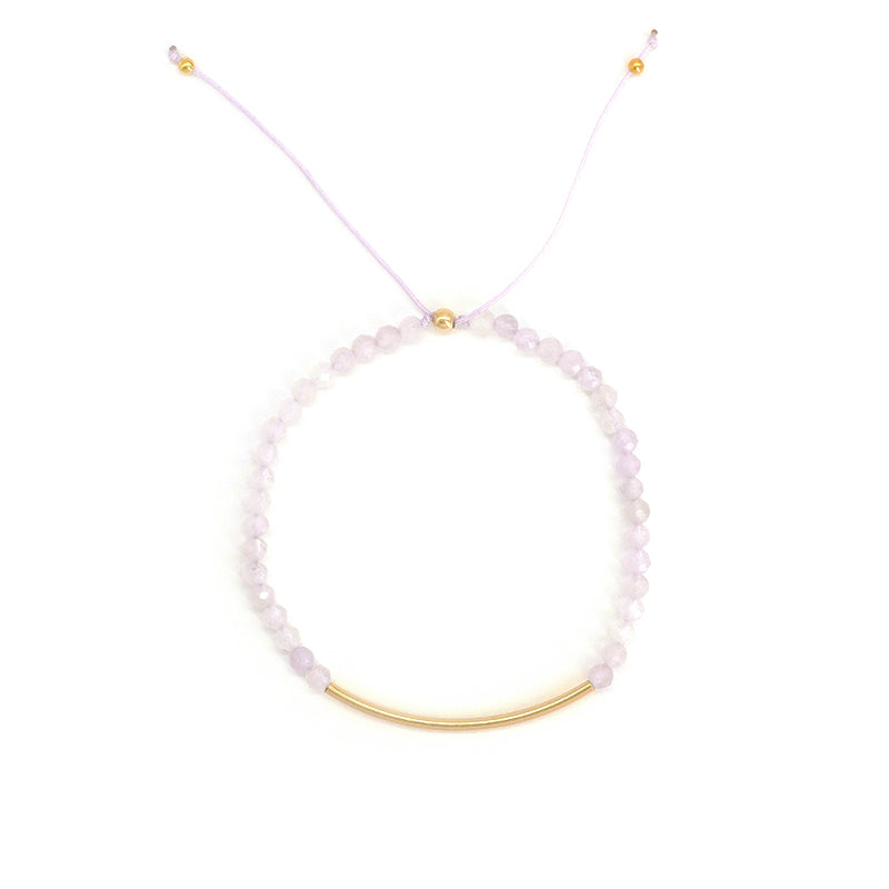 Custom OEM Handmade Wholesale Adjustable Women Macrame Energy Gold Plated 925 Sterling Silver Natural Stone Bracelet