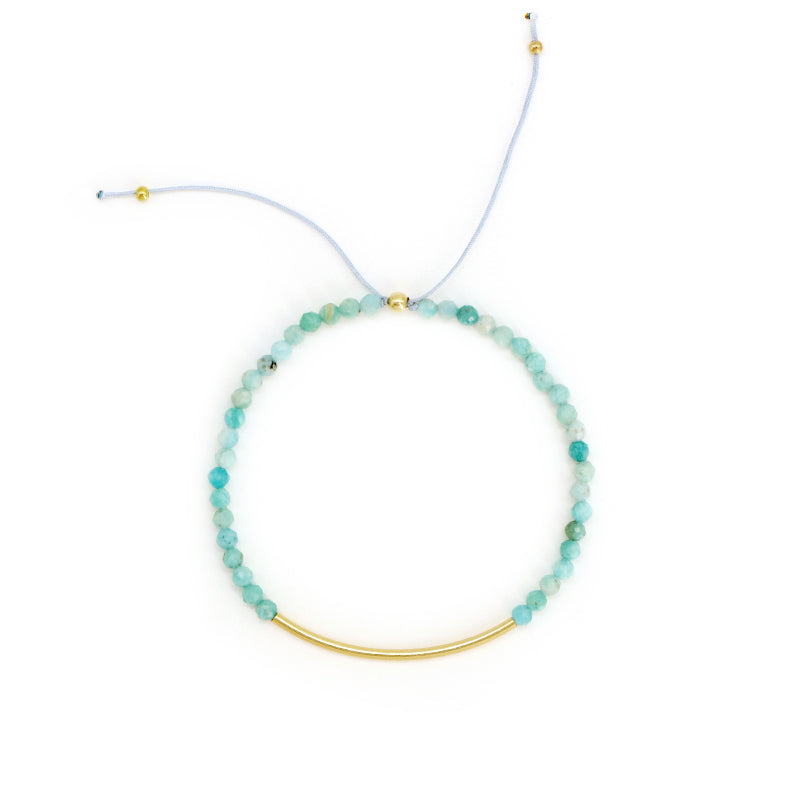 Custom OEM Handmade Wholesale Adjustable Women Macrame Energy Gold Plated 925 Sterling Silver Natural Stone Bracelet