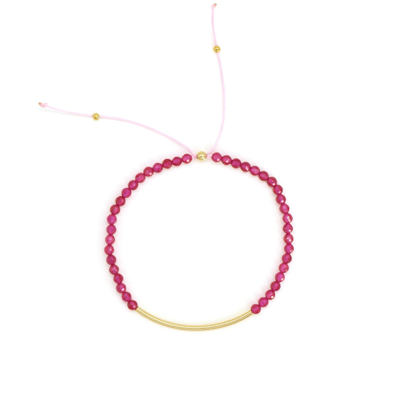 Custom OEM Handmade Wholesale Adjustable Women Macrame Energy Gold Plated 925 Sterling Silver Natural Stone Bracelet