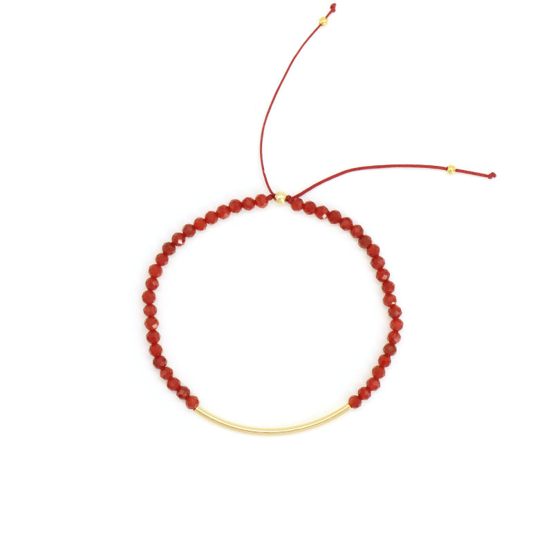 Custom OEM Handmade Wholesale Adjustable Women Macrame Energy Gold Plated 925 Sterling Silver Natural Stone Bracelet