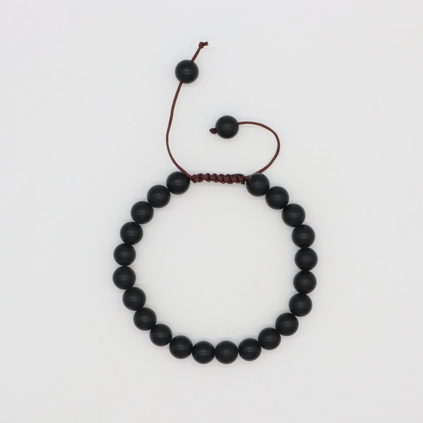 Handmade Custom 9mm Gemstone Healing Adjustable Natural Stone Woven Macrame Bracelet For Men Women