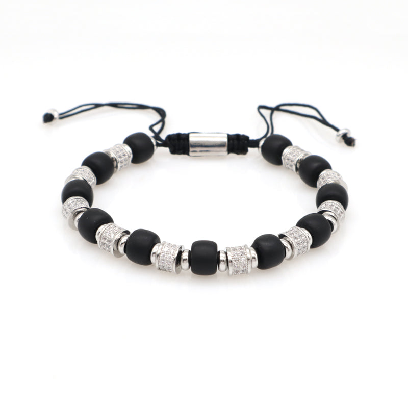 Custom OEM Wholesale Energy Gemstone Women Men Gold Plated Charm Handmade Braided Woven 8mm Natural Stone Agate Beads Bracelet