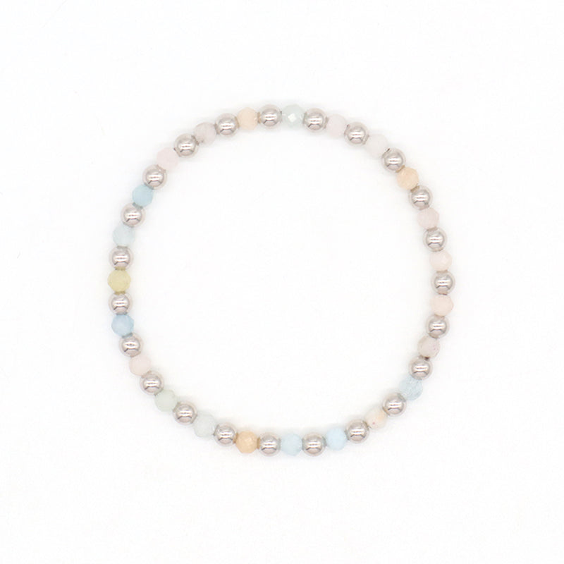 New Wholesale OEM Custom Trendy 4mm Energy Healing Green Agate Red Jade Tiger Eyes Natural Stone Silver Beads Bracelet For Women