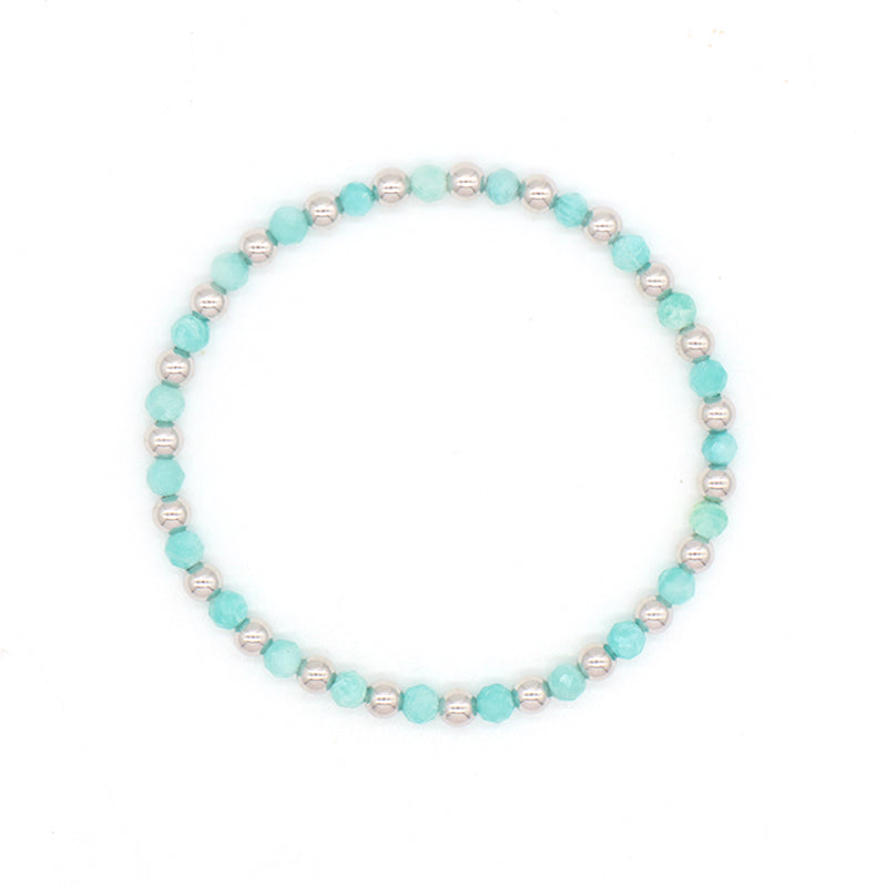 New Wholesale OEM Custom Trendy 4mm Energy Healing Green Agate Red Jade Tiger Eyes Natural Stone Silver Beads Bracelet For Women