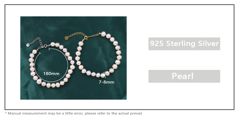Handmade Custom Women Jewelry Gold Plated 925 Sterling Silver Fresh Water Pearl Beads Bracelet