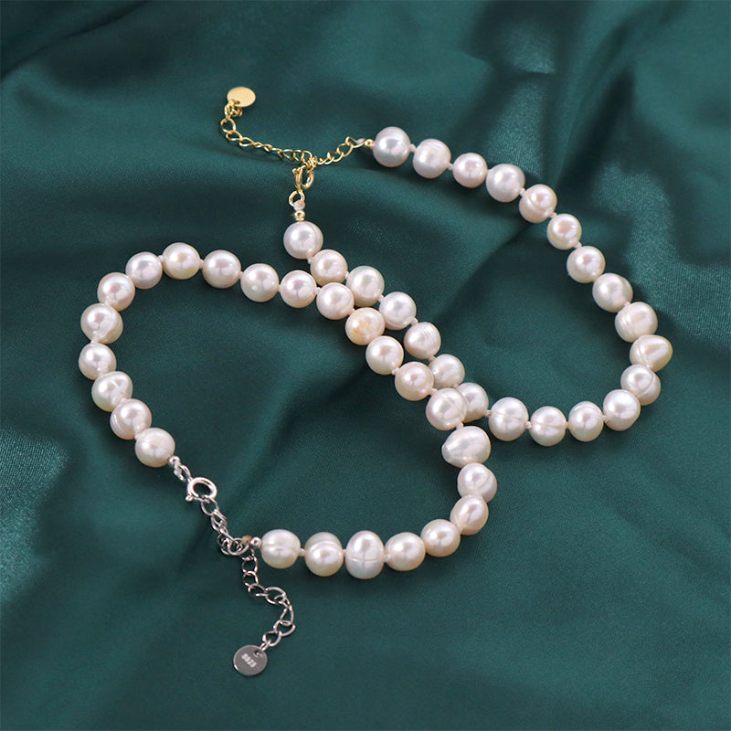 Handmade Custom Women Jewelry Gold Plated 925 Sterling Silver Fresh Water Pearl Beads Bracelet