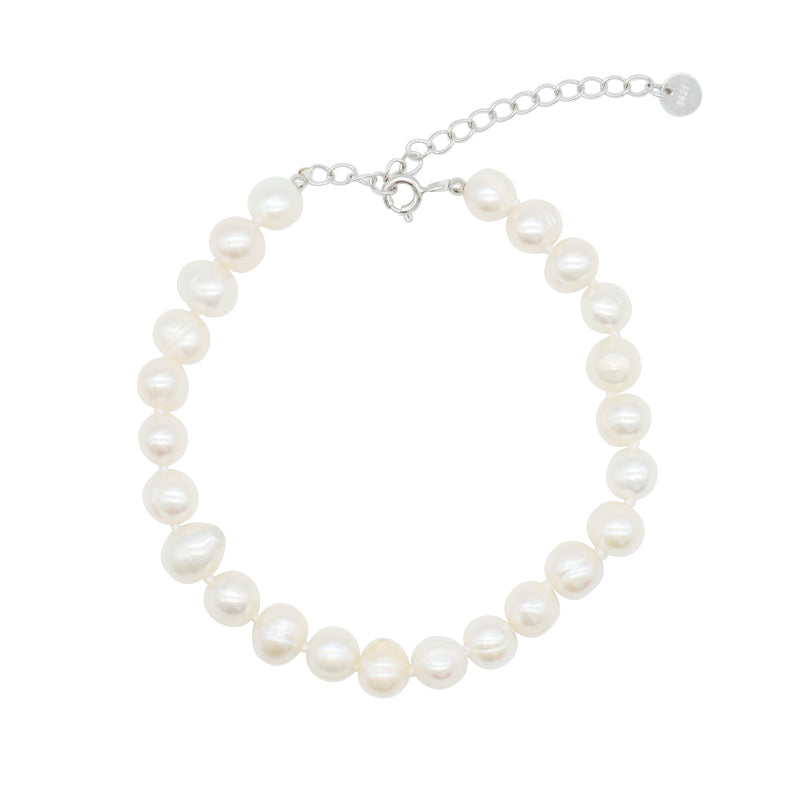 Handmade Custom Women Jewelry Gold Plated 925 Sterling Silver Fresh Water Pearl Beads Bracelet