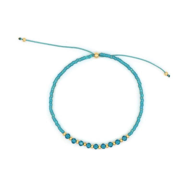 OEM Wholesale Custom Handmade Macrame Adjustable Miyuki Beads 925 Sterling Glass Crystal Beads Bracelet