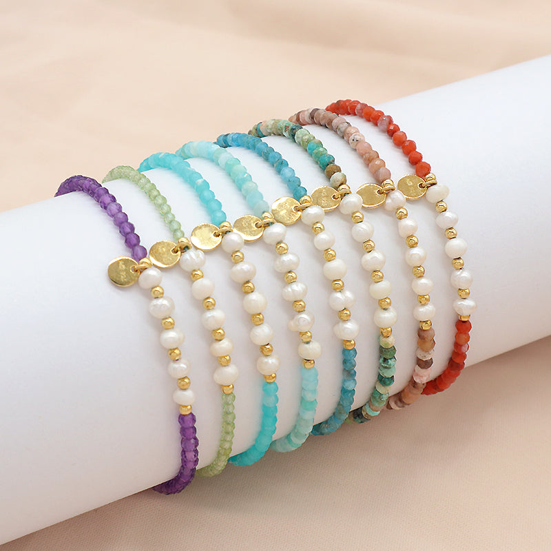 Custom OEM Wholesale Adjustable Woven Macrame Braided Handmade Women 925 Sterling Silver Natural Stone Fresh Water Pearl Bracelet