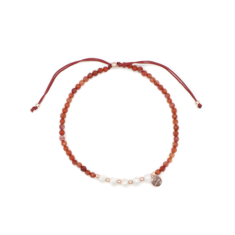 OEM Wholesale Custom Handmade Macrame Adjustable Rose Gold 925 Sterling Silver Charm Fresh Water Pearl Natural Stone Bracelet