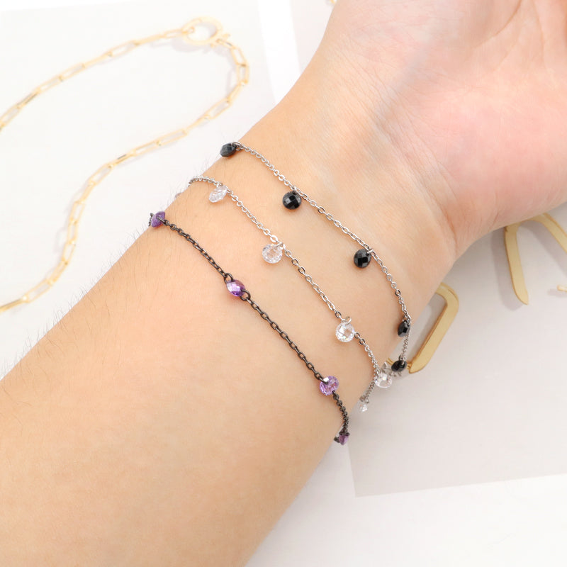 Trendy Jewelry Custom 925 Sterling Silver Bracelet With CZ